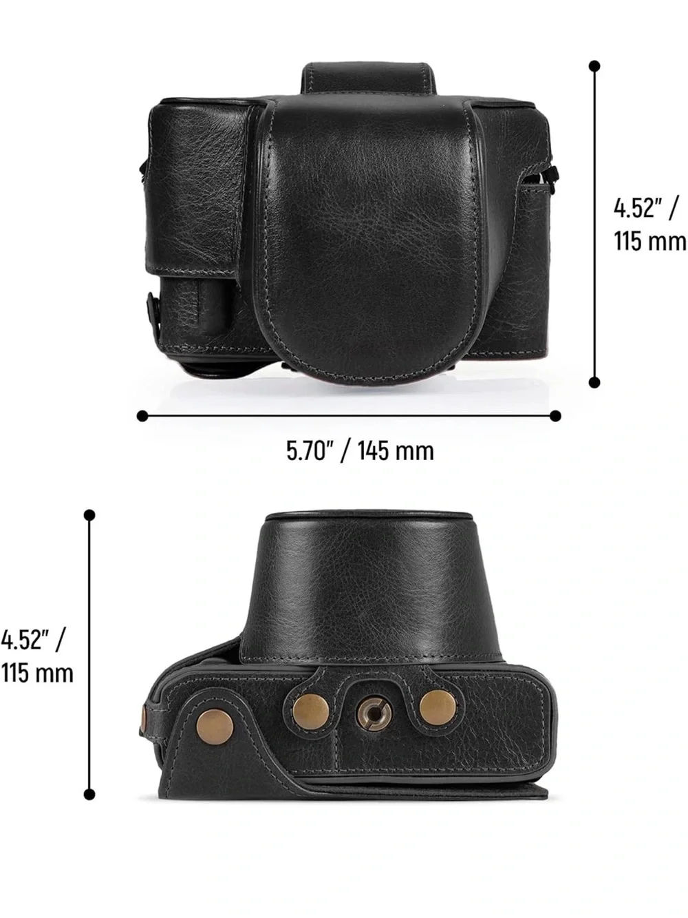 MegaGear Genuine Leather Camera Case Compatible with Nikon Z fc (16-50mm)-Black
